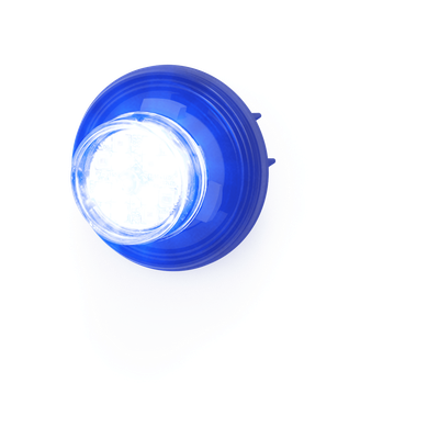 Estrobo Led Oculto / 12 Leds / Dual Color Azul/blanco / 12-24 V Dc / Bisel Negro / Lente Transparente