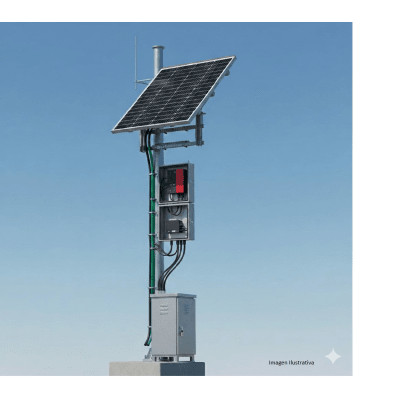 Kit Solar De 35 W Con Poe 802.3af Y Poe Pasivo 24 Vcc Para Una Cámara Ip Y Un Radio Ubiquiti Airmax O Cambium Epmp.