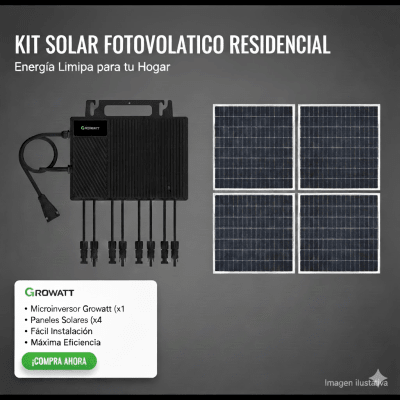 Kit Solar Interconexion / 2.5kw 220vca / Microinversores Growatt / Montaje Incluido