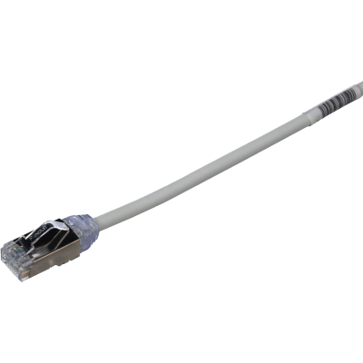 Patch Cord Cat6a, Diametro Reducido 28 Awg, Blindado S/ftp, Cm/ls0h, 1.5 Metros (4.92 Pies), Color Gris