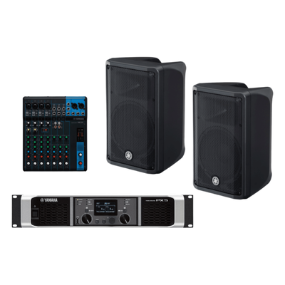 Kit Refuerzo Sonoro Y Mixer | Incluye 2 Bocinas Cbr10 | Amplificador Px5 | Mezclador Mg10 | Ideal Para Pa