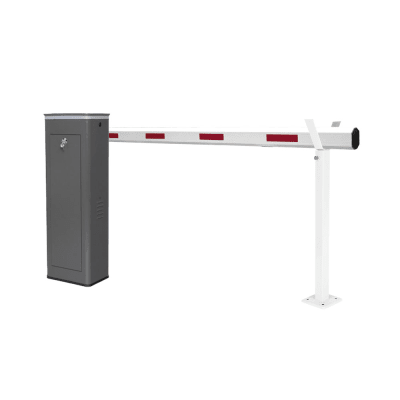 Kit de Barrera Vehicular Derecha y Brazo Telescópico de Hasta 5.5 m / Finales de Carrera Ajustables por Programación / Movimiento Fluido / Diseño Elegante Color Gris / Con Corona Led Semaforizada