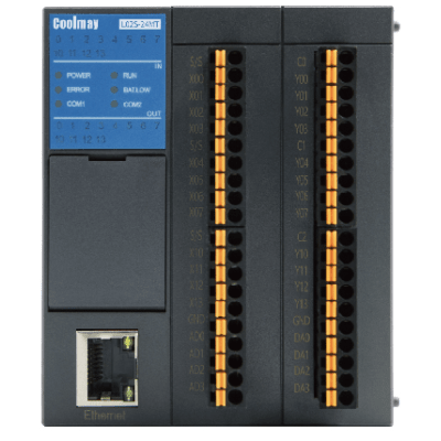 Módulo Cpu Plc L02s / 24 E/s (12di+12do) / 8 Analógicas (4ad+4da) / Ethernet Integrado / Rs485*2 + Rs232 + Can / Capacidad 32k Pasos / Hasta 512 Puntos E/s / Terminales Push-type