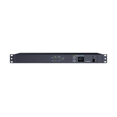 PDU ATS (Fuente Redundante Auto-transferible) Medible, Para Distribución de Energía, 2 Entradas 120 Vca NEMA5-15P, Con 10 Salidas NEMA 5-15R, Horizontal 19in, 1UR