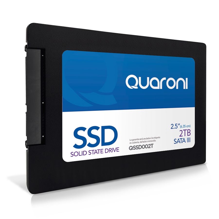 Unidad De Estado Solido Ssd Quaroni 2.5 2tb / Sata3 / 6gb/s 7mm / Lect 500mb/s / Escrit 470mb/s. Caja C/100 Pzas