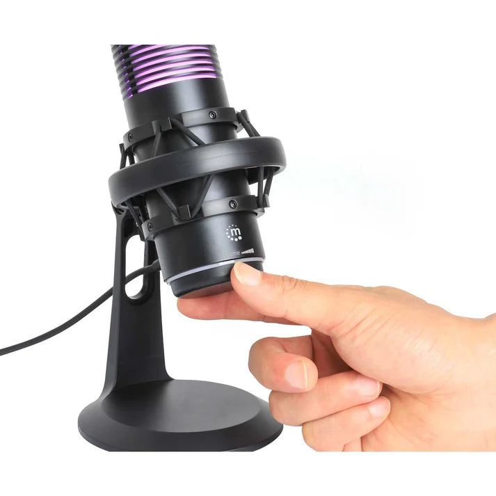 Micrófono/manhattan/102674/ micrófono De Condensador Usb Con Led Rgb Y Cancelación De Ruido