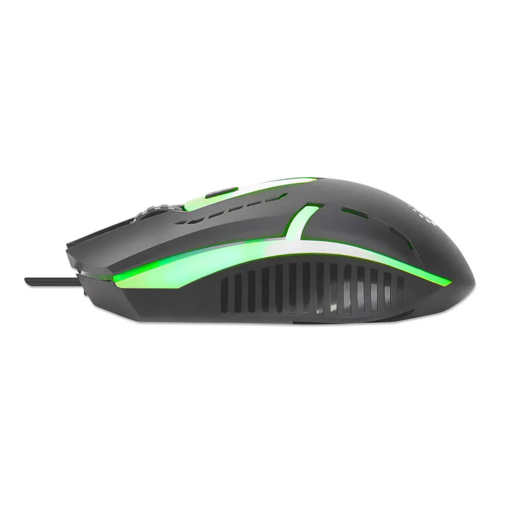 Mouse,manhattan,190206, Optico Luminiscente Rgb Usb Negro