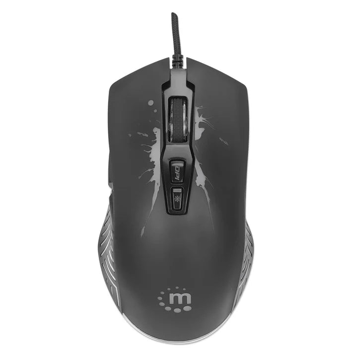 Mouse Óptico Gaming, Manhattan, 190220, 7 Botones, 7200 Dpi, Led Rgb, Negro