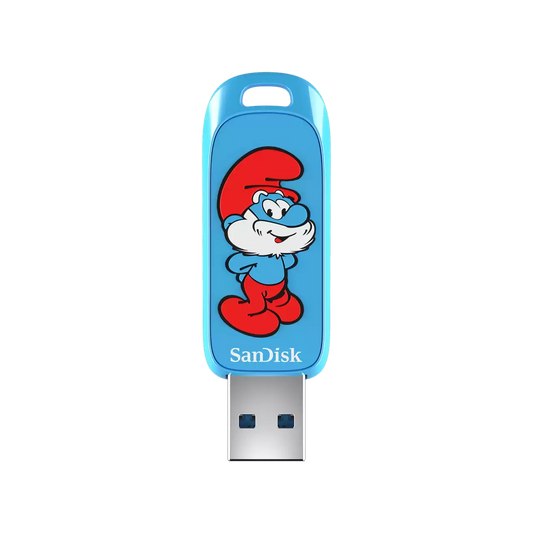 Memoria Sandisk 128gb Usb 3.2 Smurfs Papa Pitufo Lectura 130mb/s Sdczis-128g-g46