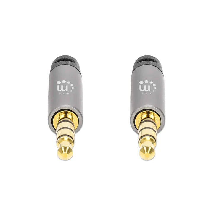 Cable Audio,manhattan,355995, Estereo 3.5mm M-m 2.0m Negro/aluminio Plateado