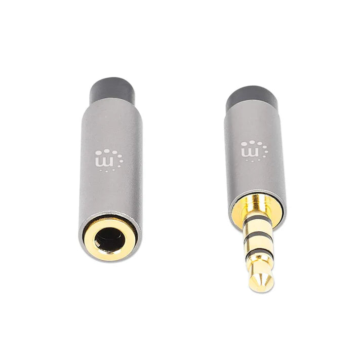 Cable Audio Estereo, Manhattan,356053, 3.5mm Exten. M-h 5.0m Negro/aluminio Plateado