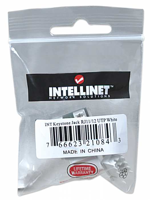 Jack,intellinet,210843, Rj11/rj12 De Impacto Blanco