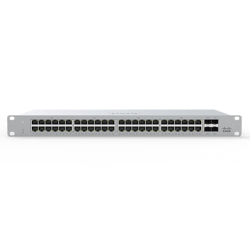 Switch 48 Puertos Cisco Meraki 48 X 10/100/1000base-t Ethernet Rj45 4 X 1g Sfp Uplink (obligatorio Licencia Se Cotiza Por Separado)