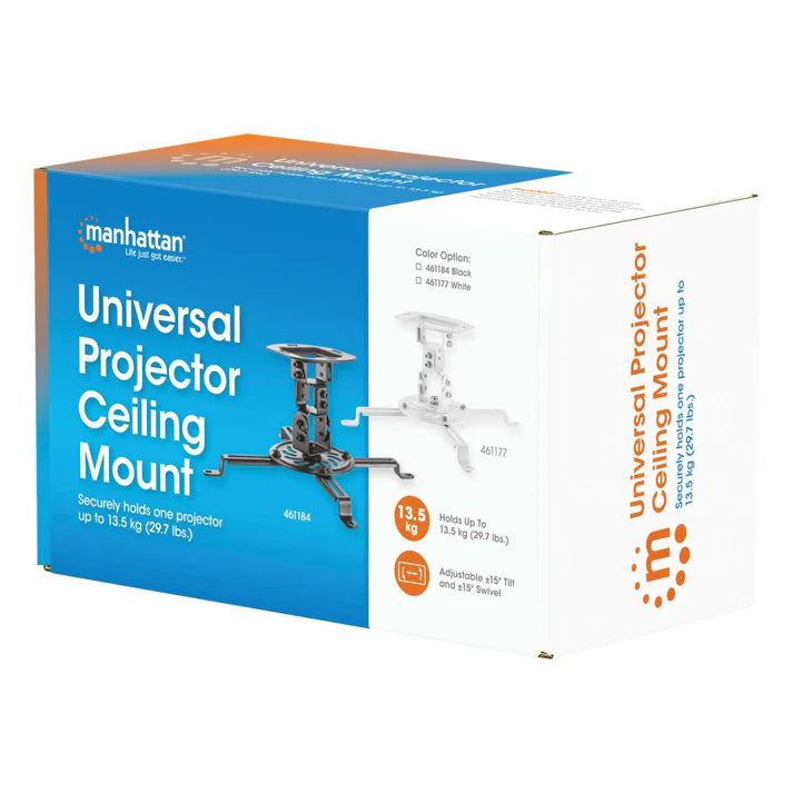 Soporte Proyector,manhattan,461184, P/techo  Basico 13.5kg, Negro