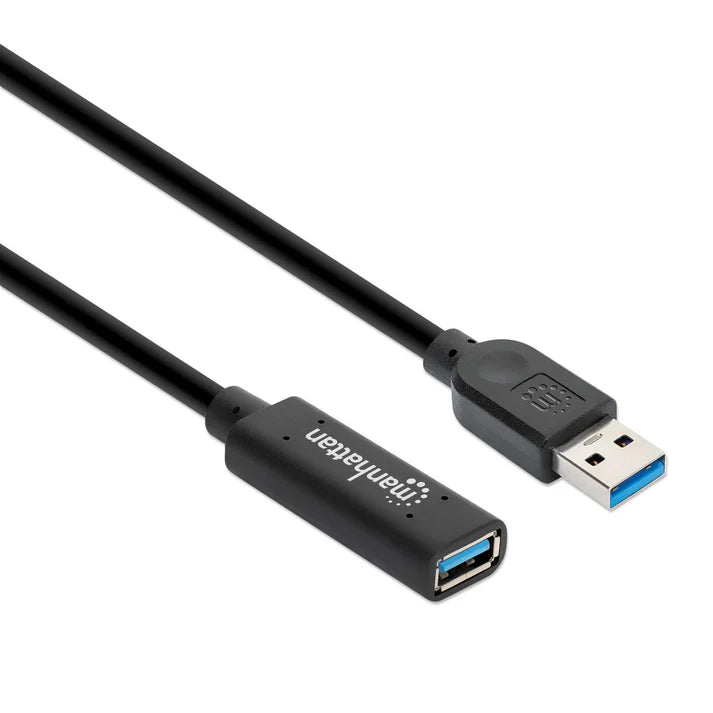 Cable Usb Extensión, Manhattan,153737,v3.0 Ext. Activa  5.0m Negro