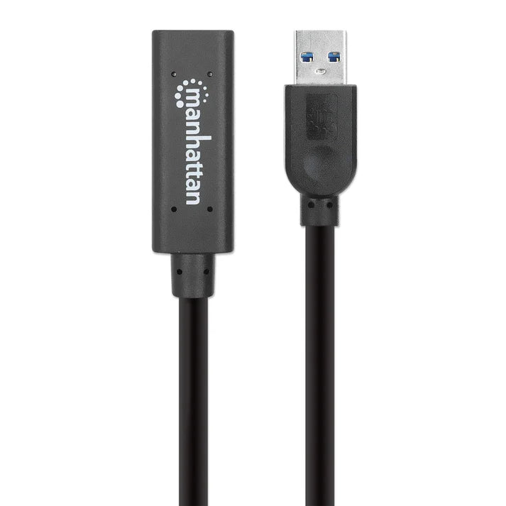 Cable Usb Extensión, Manhattan,153737,v3.0 Ext. Activa  5.0m Negro
