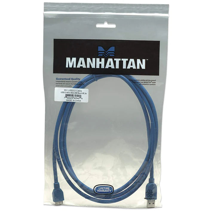 Cable Usb,manhattan,325424, V3.0 A-micro B 2.0m Azul