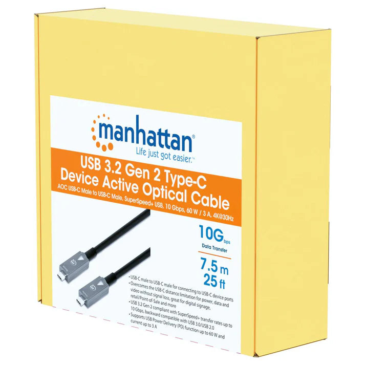 Cables/manhattan/356442/cable Usb-c V3.2, Cc, 7,5 M, 10 Gbps, 60 W