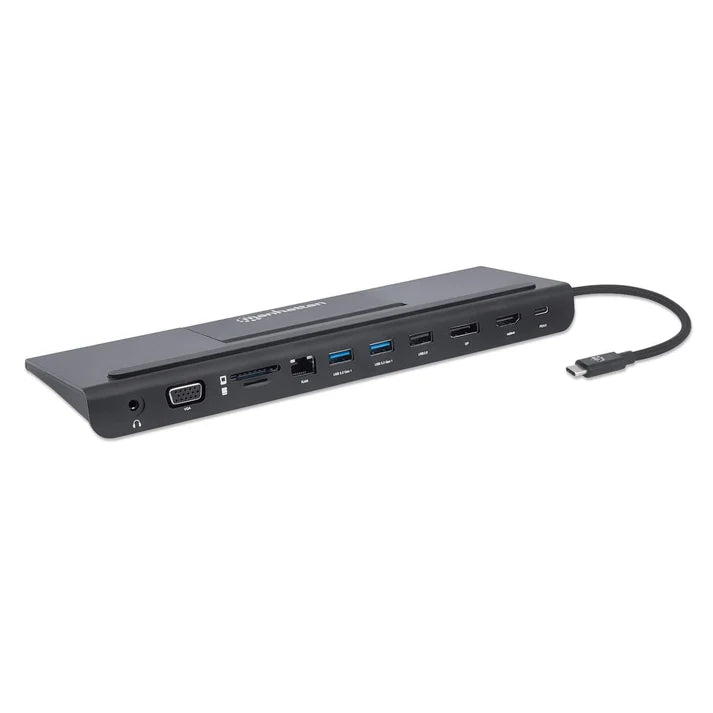 Docking Usb,manhattan,153478,-c 11 Ptos, Hdmi/dp/vga, Usb-c Pd/2xusbv3.2/usbv2.0, Red/audio/sd/micro Sd