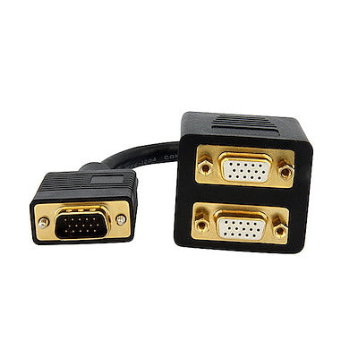 Cable De 30cm Duplicador Divisor De Video Vga De 2 Puertos - Multiplicador Splitter 2 Salidas - 2x Hembra Hd15 - Startech.com Mod. Vgaspl1vv