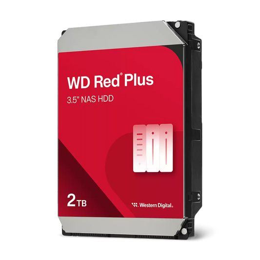 Disco Duro Interno Wd Red Plus 2tb 3.5 Escritorio Sata3 6gb/s 64mb 5400rpm 24x7 Hotplug Nas 1-8 Bahias Wd20efpx