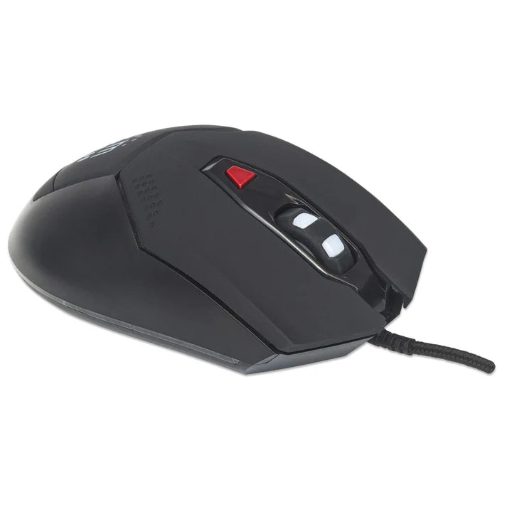 Mouse Optico Gaming,manhattan,176071, Usb 6 Botones Negro C/luz