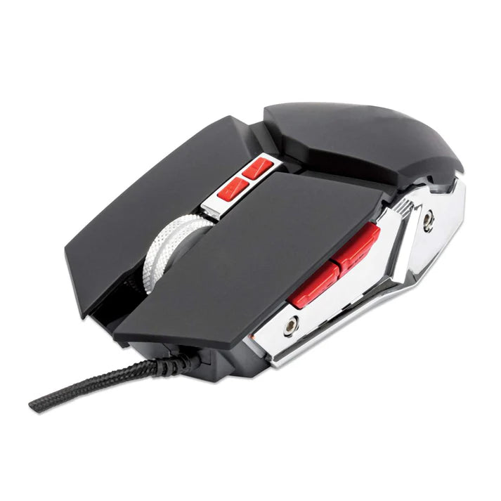 Mouse,manhattan,179348, Optico Gaming 7 Botones, Negro/plata 3200 Dpi