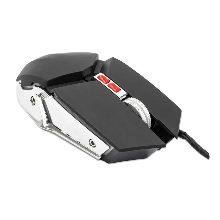 Mouse,manhattan,179348, Optico Gaming 7 Botones, Negro/plata 3200 Dpi