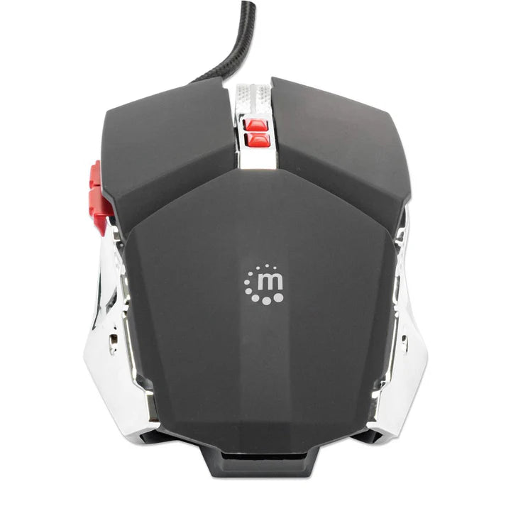 Mouse,manhattan,179348, Optico Gaming 7 Botones, Negro/plata 3200 Dpi