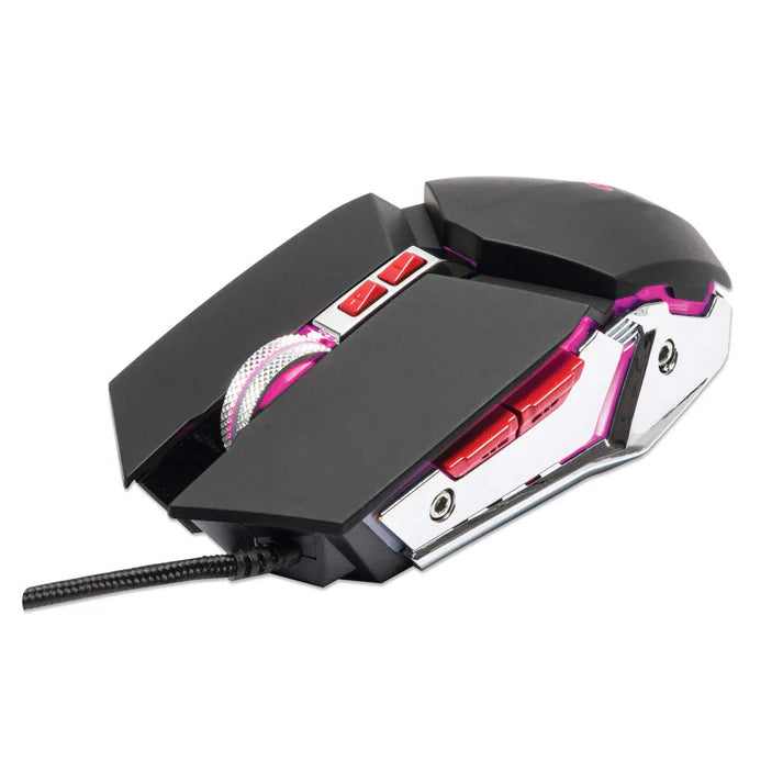Mouse,manhattan,179348, Optico Gaming 7 Botones, Negro/plata 3200 Dpi