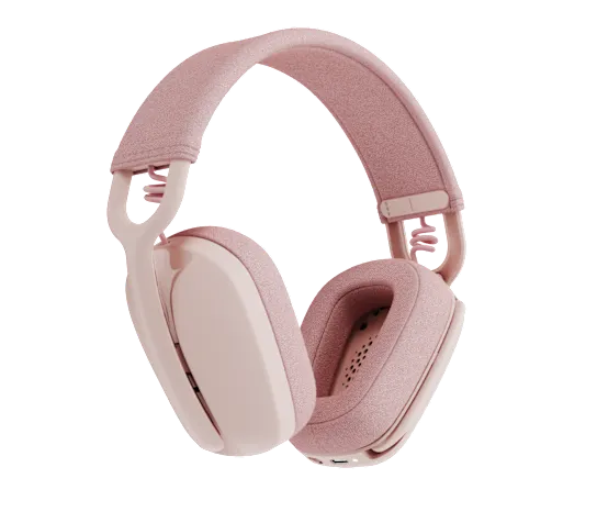 Audifonos Diadema Logitech Zone Vibe 100 Inalambricos Recargables Control De Audio Rosa