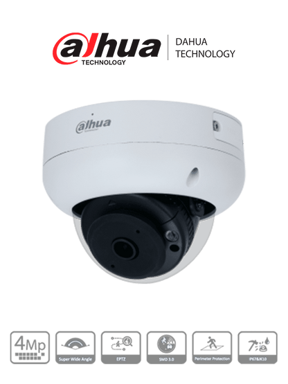 Camara Ip/ Dahua/ Ipc-hdbw3441r-as-p/ Domo AntivandÁlica 4 Mp/ Lente 2.1 Mm/  And #8738; 180°/ Ir 15 Mts/ Ia Wizsense/ Det. De Mov. Int./ Prot. Perimetral / Starlight / Poe / Wdr / H.265+ / Ip67 / Ik10 M
