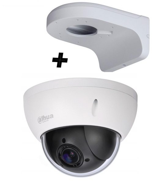 Camara Dahua Mini Ptz De 2 Mp Hdcvi / 4x Zoom Optico Con Brazo De Pared Pfb203w Incluido