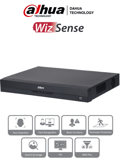 Nvr/ Dahua/ Nvr2208-8p-i2/de 8 Mp/ 8 Canales Ip/ Wizsense/ 8 Poe/ Smart H.265+/ 1 Ch De Reconocimiento Facial Y Fd/ Hasta 10 Bases De Datos De Rostros/ 2 Puertos Sata/ Smd Plus/ Max. Decodificacion D