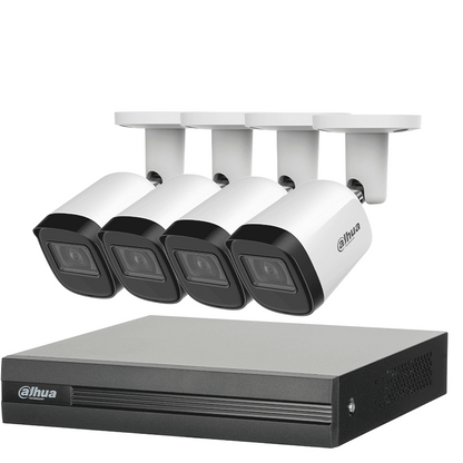 Kit Dvr/dahua/dh-kit/xvr1b04h-i/4-b2a51n-0280b-s2/kit De 4 Canales De 5 Megapixeles/ Dvr Cooper-i Wizsense/ Con Ia/ H.265/ 4 Camaras B2a51 Metalicas/ 4 Canales 1 Ip O Hasta 5 Canales Ip/ 4 Canales