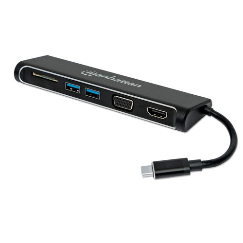 Docking,manhattan,152631,4-1,usb-c A Hdmi Vga 2 Usb 3.1 Lector Tarjetas Sd M-h