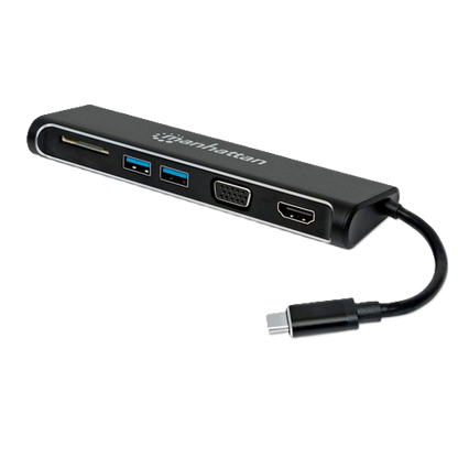 Docking,manhattan,152631,4-1,usb-c A Hdmi Vga 2 Usb 3.1 Lector Tarjetas Sd M-h