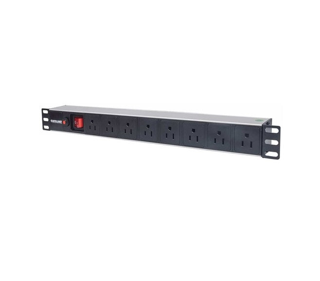 Barra Pdu,intellinet,713993,  8 Cont. Gab/rack 19, 1u, Contra Sobrecarga, On/off