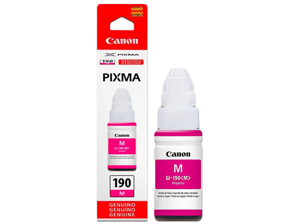 Botella De Tinta Canon Gi-190 Magenta,rendimiento 7,000 Paginas,compatible G1100,g2100,g3100,g4100