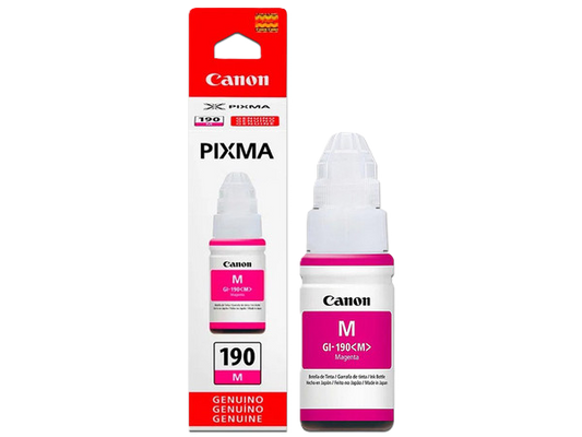 Botella De Tinta Canon Gi-190 Magenta,rendimiento 7,000 Paginas,compatible G1100,g2100,g3100,g4100