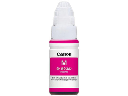 Botella De Tinta Canon Gi-190 Magenta,rendimiento 7,000 Paginas,compatible G1100,g2100,g3100,g4100