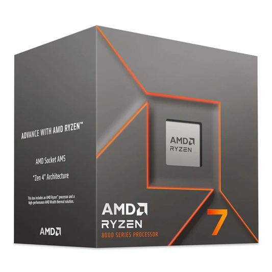Procesador Amd Ryzen 7 8700f S-am5 8a Gen / 4.1 - 5 Ghz / Cache 16mb / 8 Nucleos / Sin Graficos / Con Disipador / Gamer Alto
