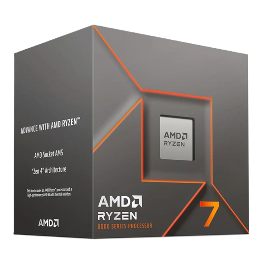 Procesador Amd Ryzen 7 8700f S-am5 8a Gen / 4.1 - 5 Ghz / Cache 16mb / 8 Nucleos / Sin Graficos / Con Disipador / Gamer Alto