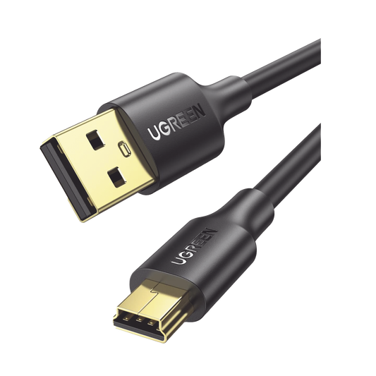 Cable USB-A 2.0 a Mini USB | 1m | Cable de Datos y Alimentación | 480Mps | Chip Inteligente | PVC | Para Discos Duros HDD o SSD, Go-Pro Hero, Mando de PS3, Cámaras Digitales, Reproductores MP3, MP4, etc.
