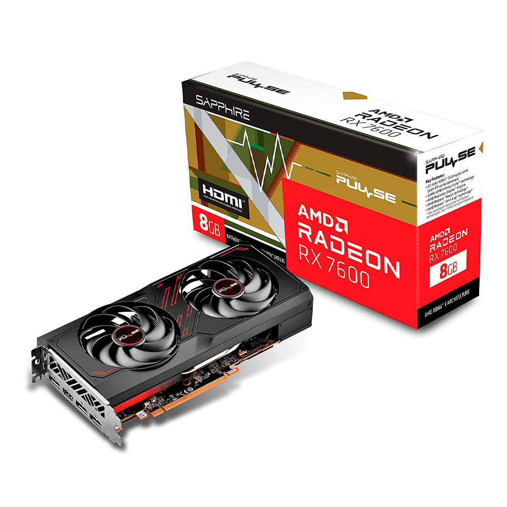 Tarjeta De Video Sapphire Amd Radeon Rx 7600 Gaming Pulse Dual Fan / 8gb/ Gddr6/ Pcie 4.0/128 Bit/gama Media