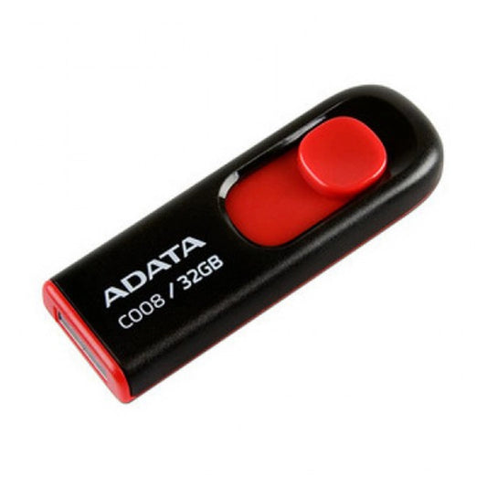 Memoria Adata 32gb Usb 2.0 C008 Retractil Negro-rojo (ac008-32g-rkd)