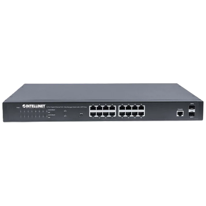 Poe Switch,intellinet,561341, Gb 16 Ptos 19, 30w/pto, 220w, Admin + 2 Sfp