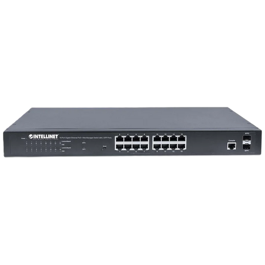 Poe Switch,intellinet,561341, Gb 16 Ptos 19, 30w/pto, 220w, Admin + 2 Sfp