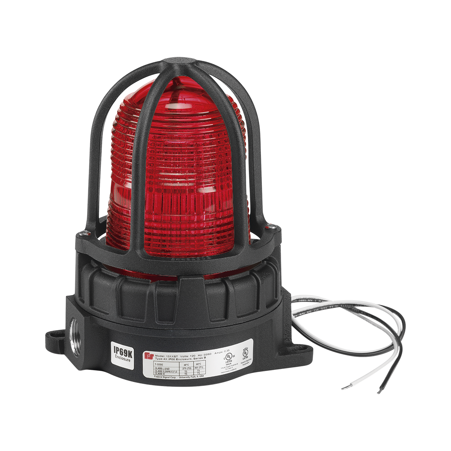 Luz de advertencia LED para ubicaciónes peligrosas, montaje para superficies,  24 VCD , color Rojo