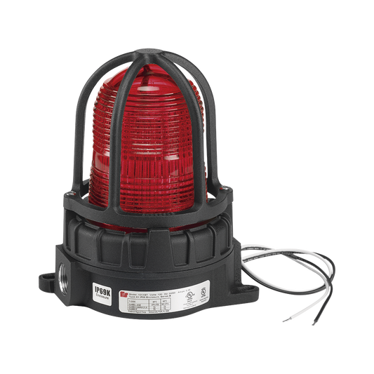 Luz de advertencia LED color Rojo para ubicaciones peligrosas, montaje para superficies, 120/240Vca,